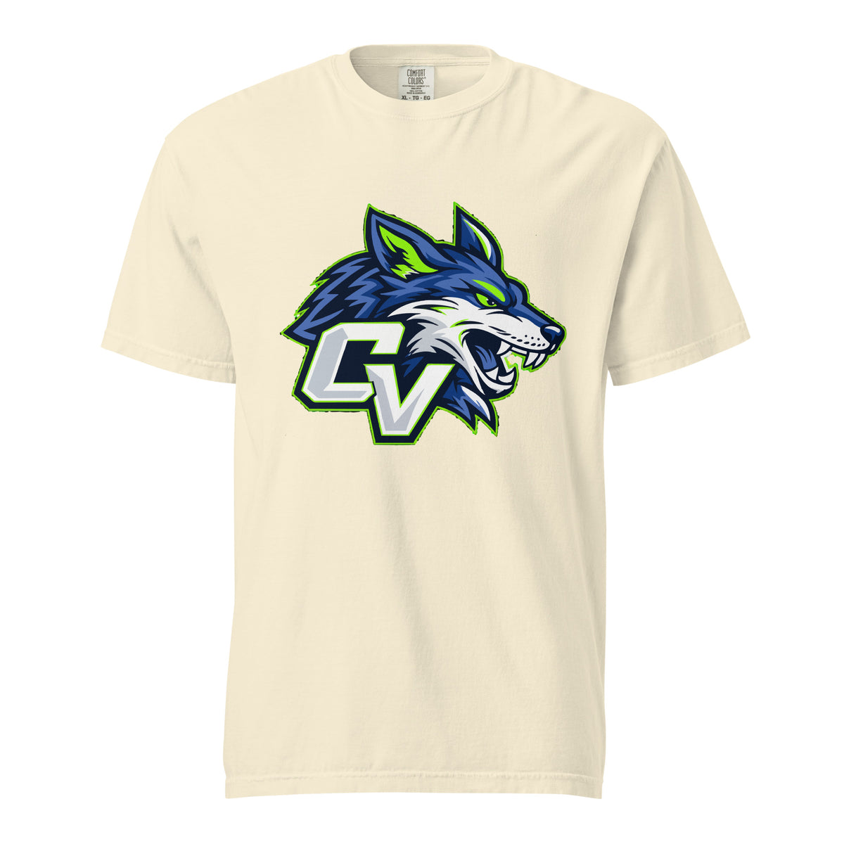 Signature | Comfort Colors T-Shirt | Cumberland Valley Coyotes Football | Crest Logo