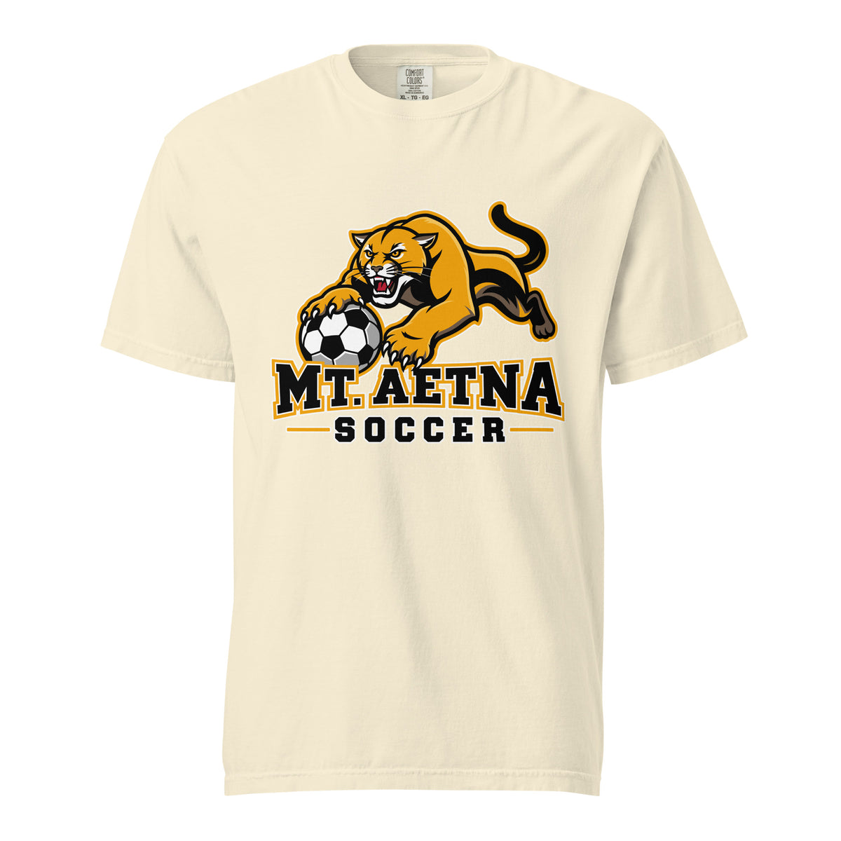 Signature | Comfort Colors T-Shirt | Mt. Aetna Adventist School | Soccer Apex Logo