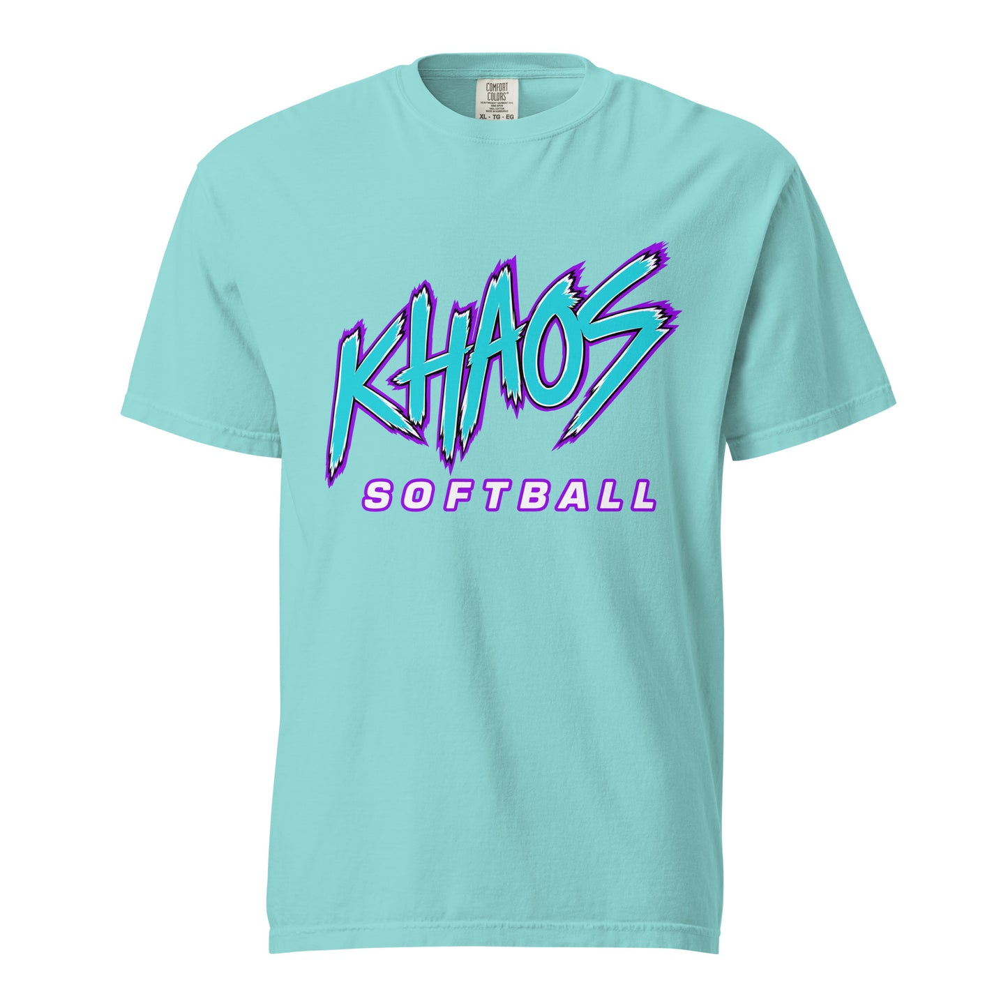 Signature | Comfort Colors T-Shirt | Khaos Softball | Atlhetics Logo