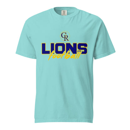 Signature | Comfort Colors T-Shirt | Chestnut Ridge Lions Football | Vanguard Logo