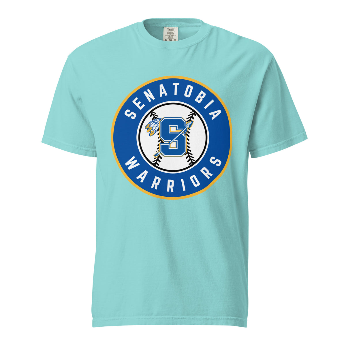 Signature | Comfort Colors T-Shirt | Senatobia Warriors Baseball | Badge Logo