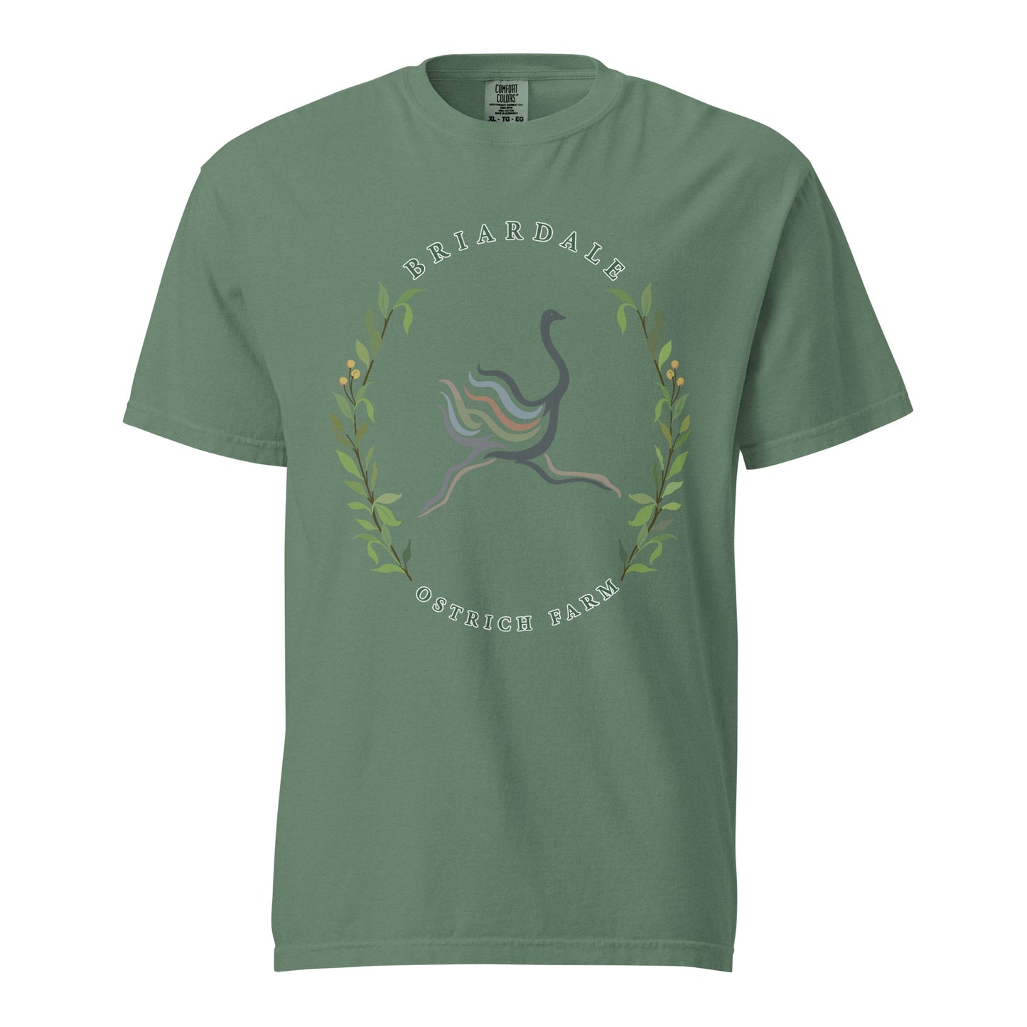 Signature | Comfort Colors T-Shirt | Briardale Ostrich Farm | Crest Logo