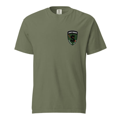 Signature | Comfort Colors T-Shirt | The Lowest Bidders | Shield Logo