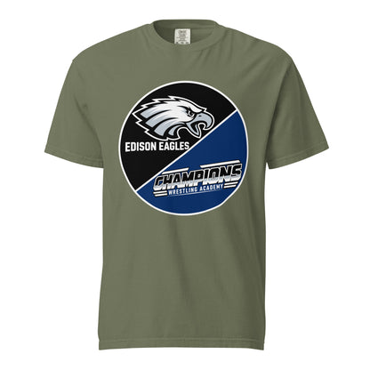 Signature | Comfort Colors T-Shirt | Edison Eagles/CWA Wrestling | Badge Logo