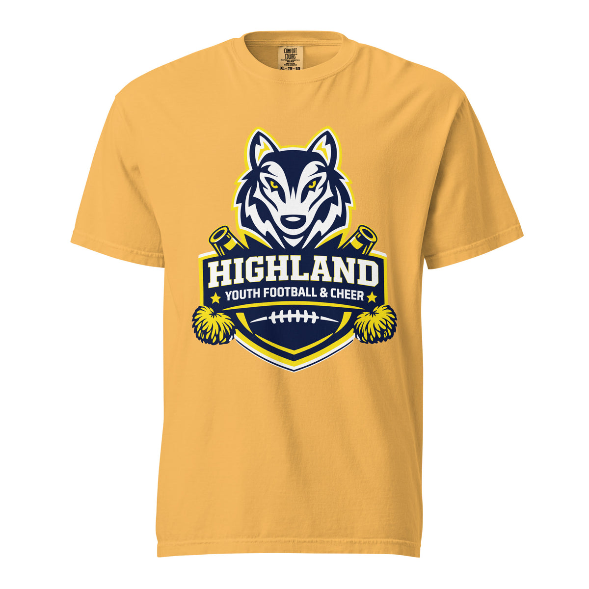 Signature | Comfort Colors T-Shirt | Highland youth football and cheer | Emblem Logo