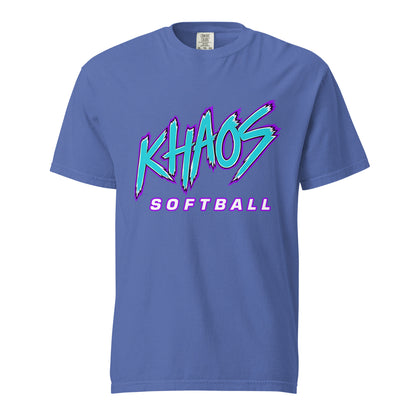 Signature | Comfort Colors T-Shirt | Khaos Softball | Atlhetics Logo