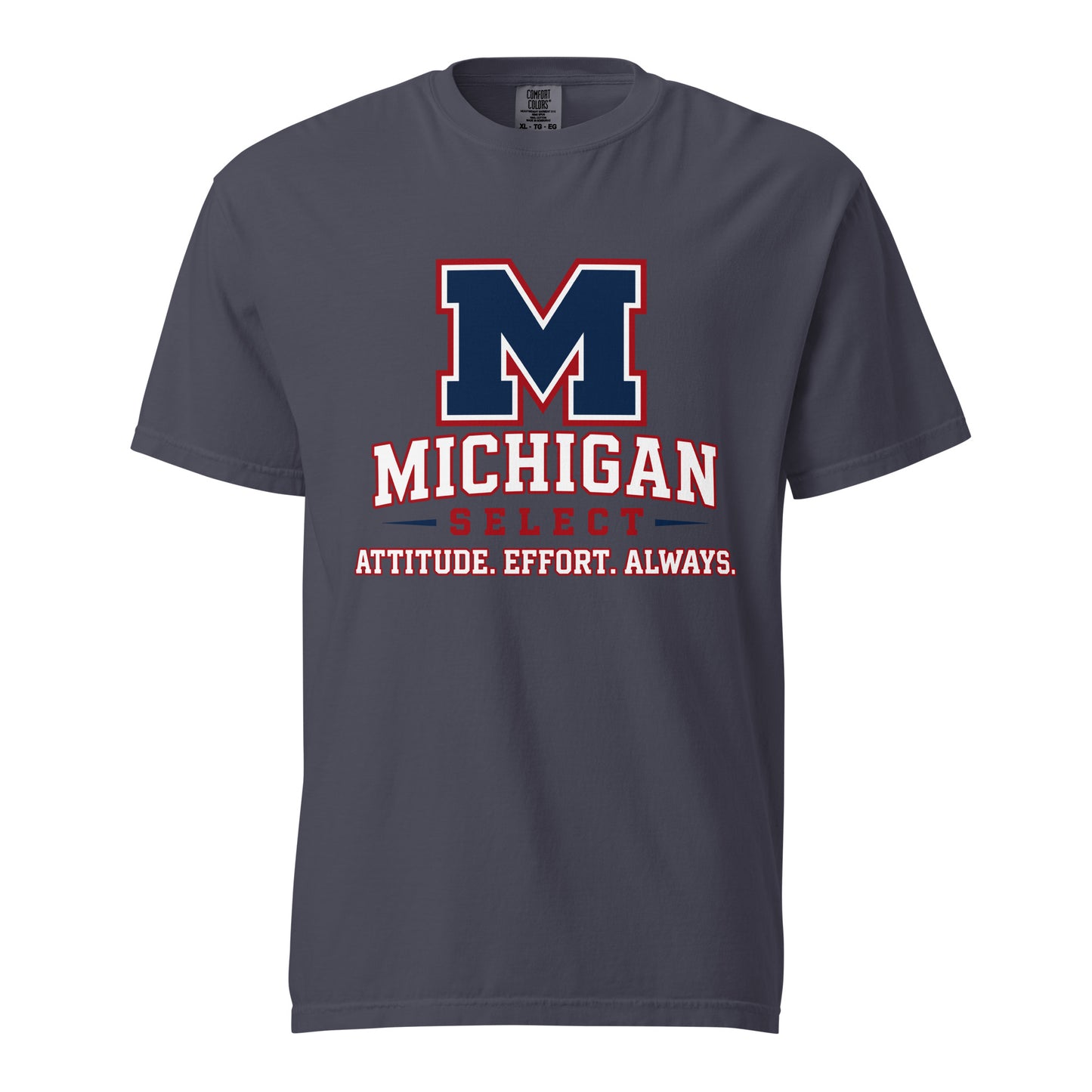 Signature | Comfort Colors T-Shirt | Michigan Select Baseball | Crest Logo