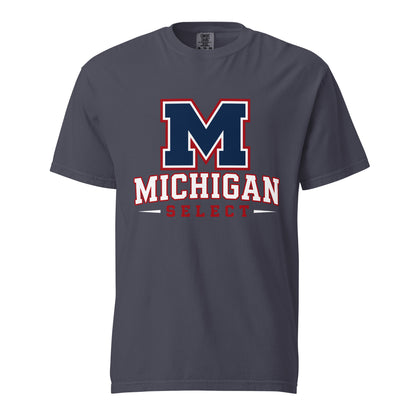 Signature | Comfort Colors T-Shirt | Michigan Select Baseball | Emblem Logo