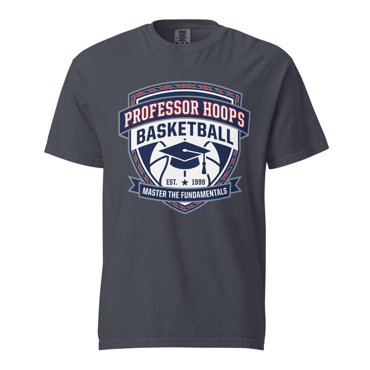 Signature | Comfort Colors T-Shirt | Professor Hoops Basketball | Crest Logo