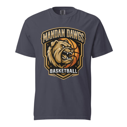 Signature | Comfort Colors T-Shirt | Mandan Dawgs Basketball | Shield Logo