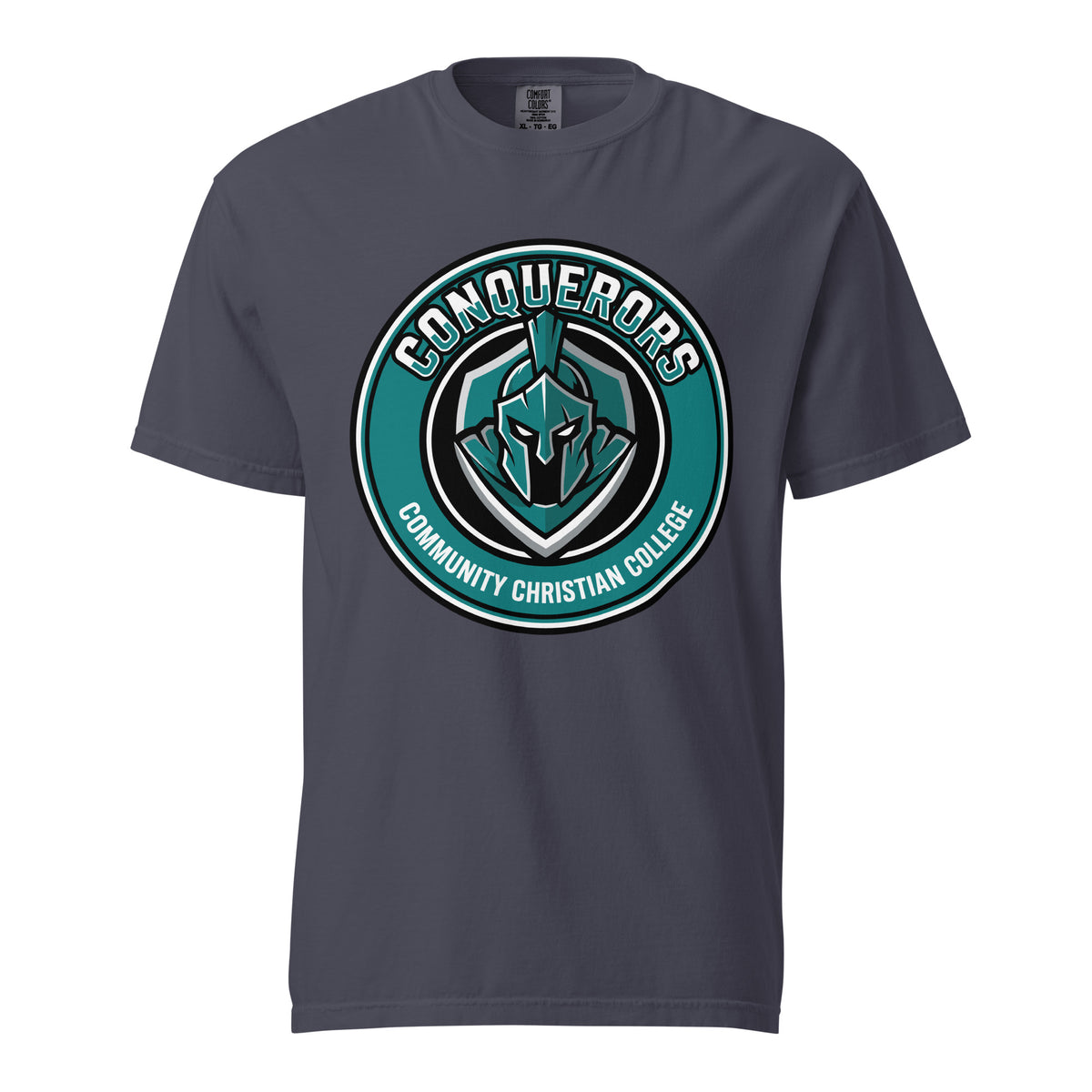 Signature | Comfort Colors T-Shirt | Community Christian College | Badge Logo