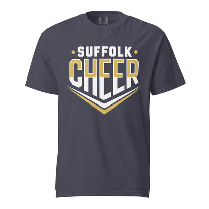 Signature | Comfort Colors T-Shirt | Suffolk University Cheerleading | Emblem Logo