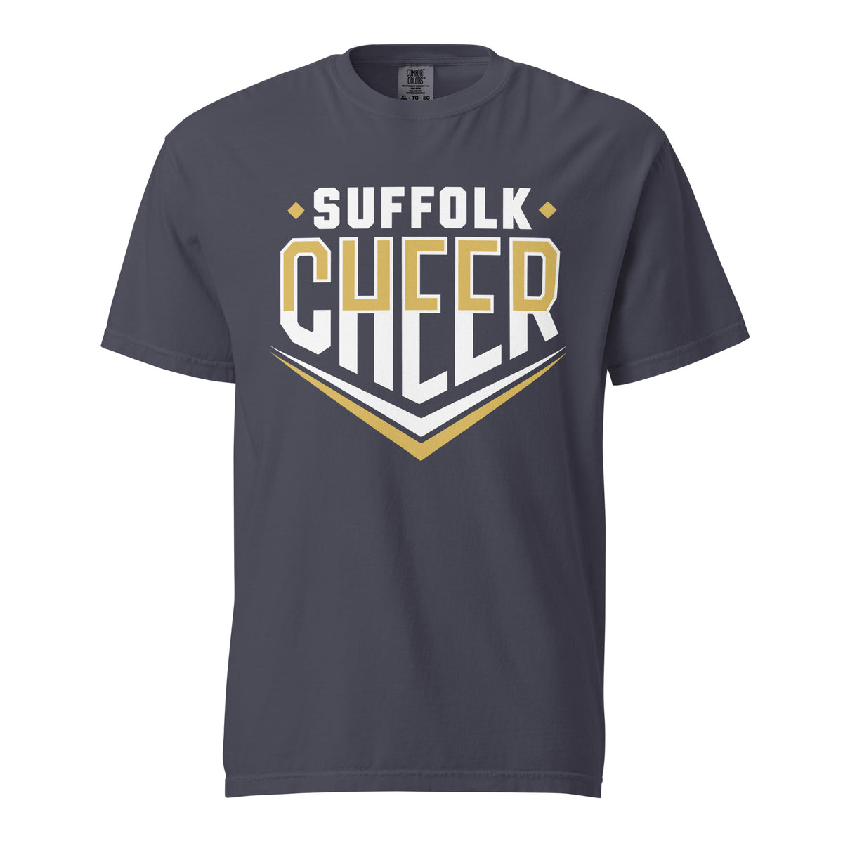 Signature | Comfort Colors T-Shirt | Suffolk University Cheerleading | Emblem Logo