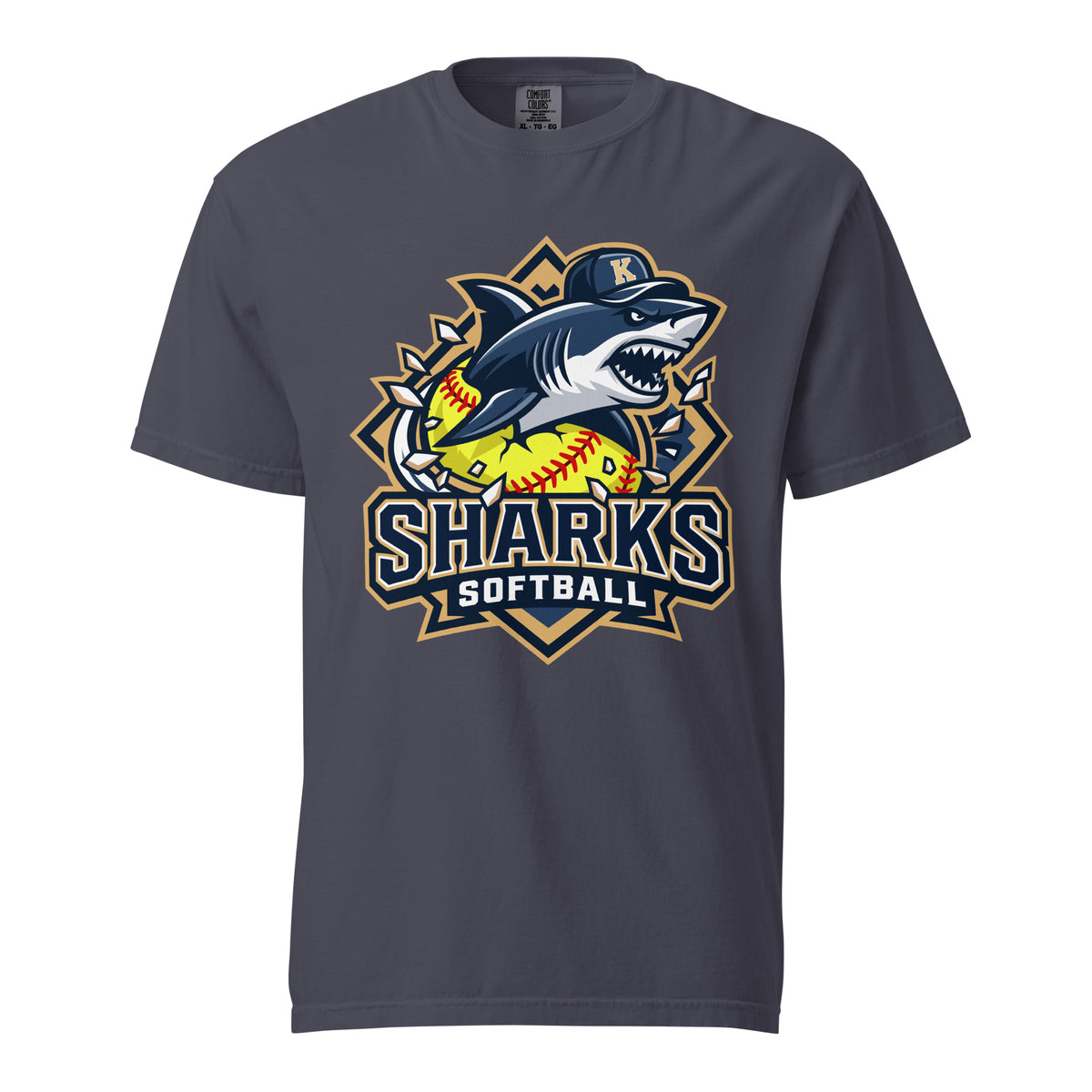 Signature | Comfort Colors T-Shirt | Sharks Diamond Sports | Crest Logo