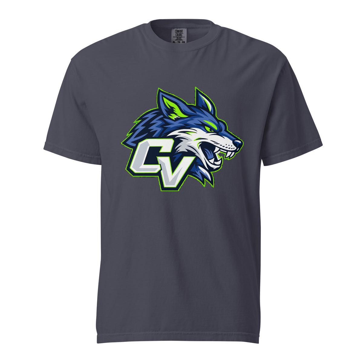 Signature | Comfort Colors T-Shirt | Cumberland Valley Coyotes Football | Crest Logo