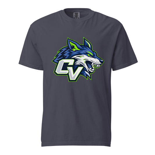 Signature | Comfort Colors T-Shirt | Cumberland Valley Coyotes Football | Crest Logo