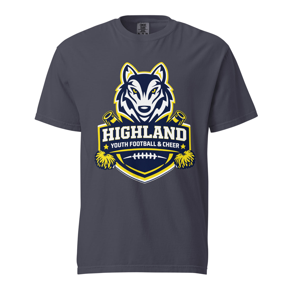 Signature | Comfort Colors T-Shirt | Highland youth football and cheer | Emblem Logo