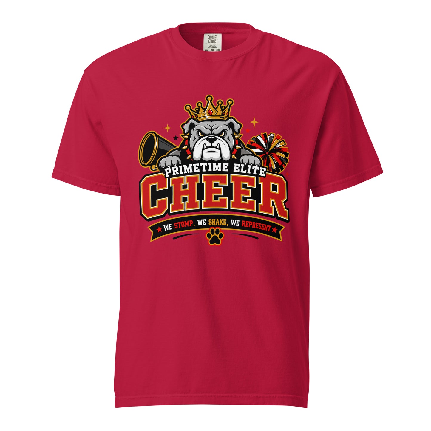 Signature | Comfort Colors T-Shirt | PTE Bulldog Cheer | Crest Logo