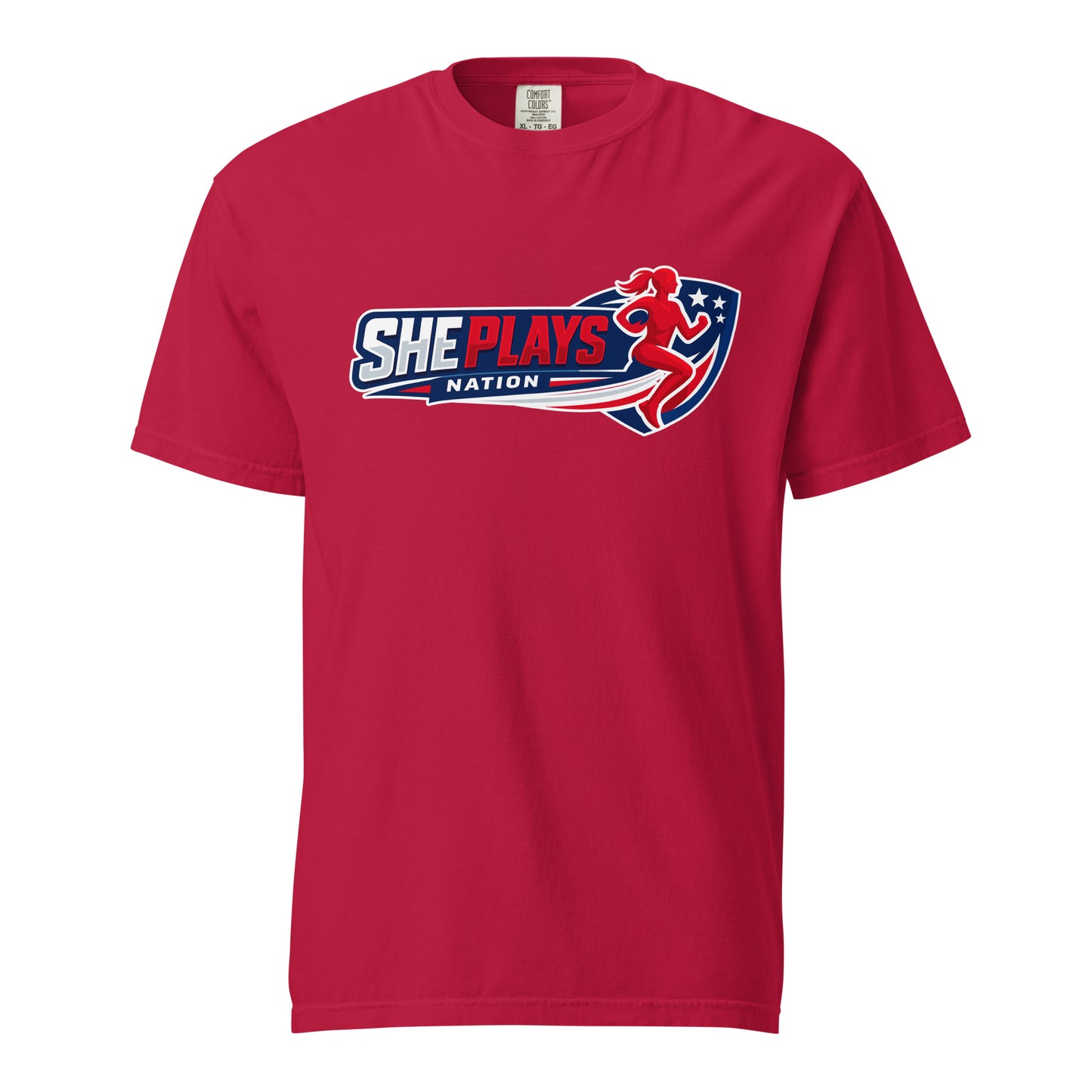 Signature | Comfort Colors T-Shirt | She Plays Nation | Crest Logo