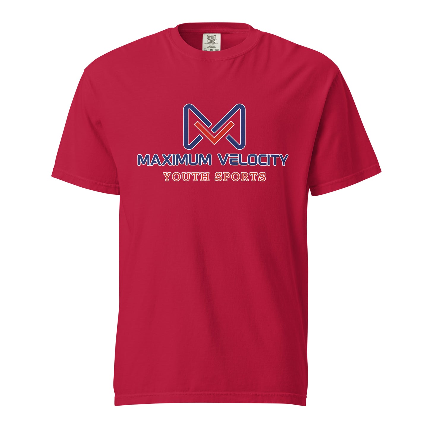 Signature | Comfort Colors T-Shirt | Maximum Velocity Youth Sports | Emblem Logo