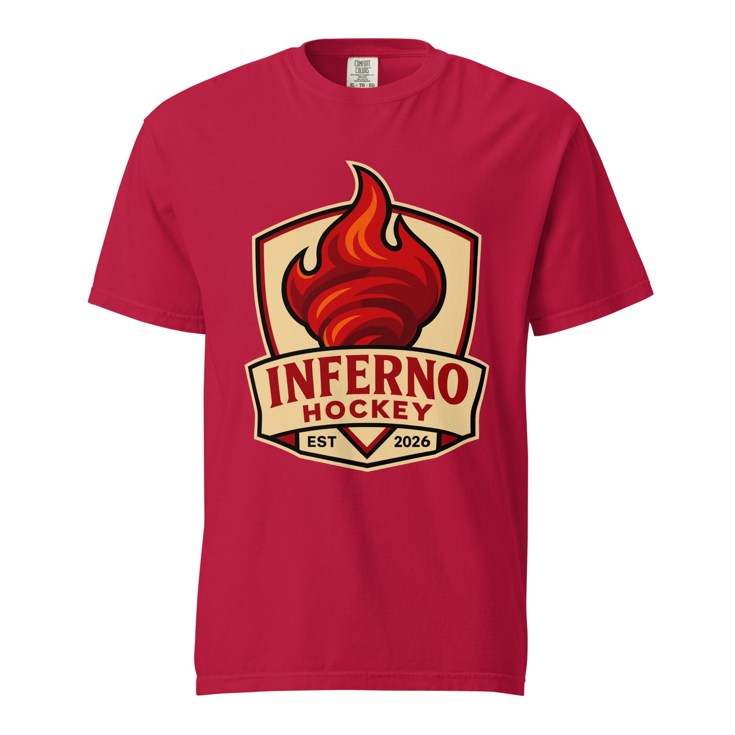 Signature | Comfort Colors T-Shirt | Inferno Hockey | Crest Logo