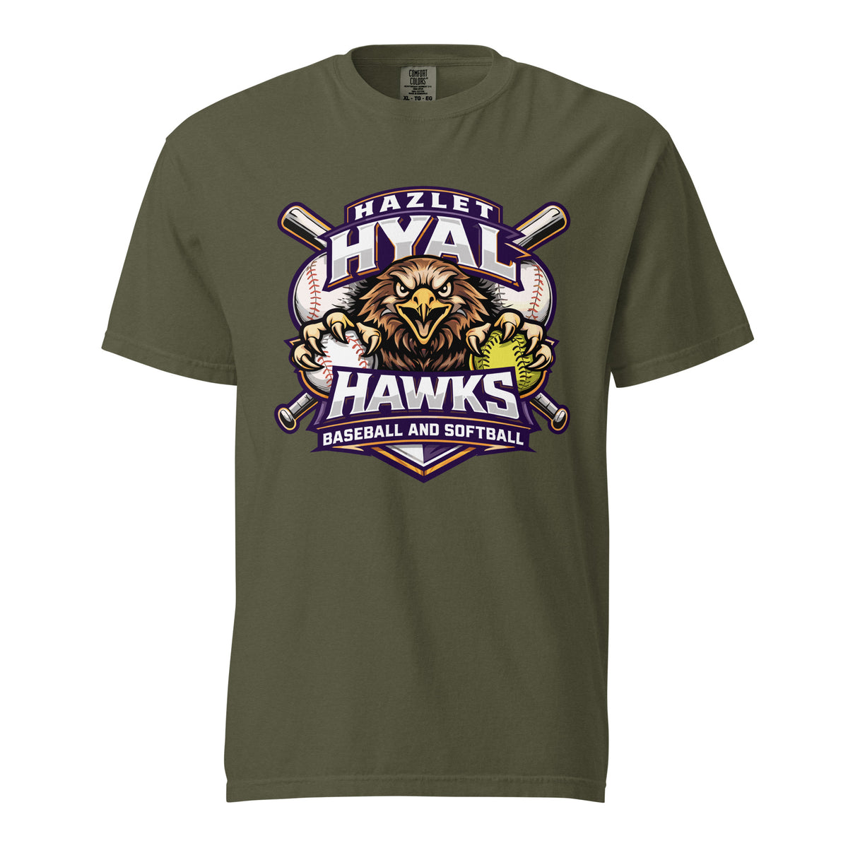 Signature | Comfort Colors T-Shirt | HYAL Hawks | Emblem Logo