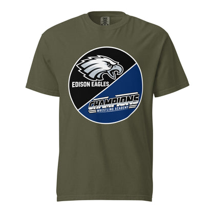 Signature | Comfort Colors T-Shirt | Edison Eagles/CWA Wrestling | Badge Logo