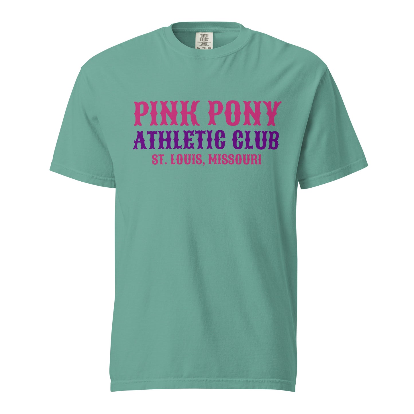 Signature | Comfort Colors T-Shirt | Pink Pony Athletic Club | Athletic Wordmark Logo