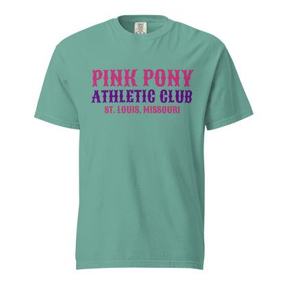 Signature | Comfort Colors T-Shirt | Pink Pony Athletic Club | Athletic Wordmark Logo
