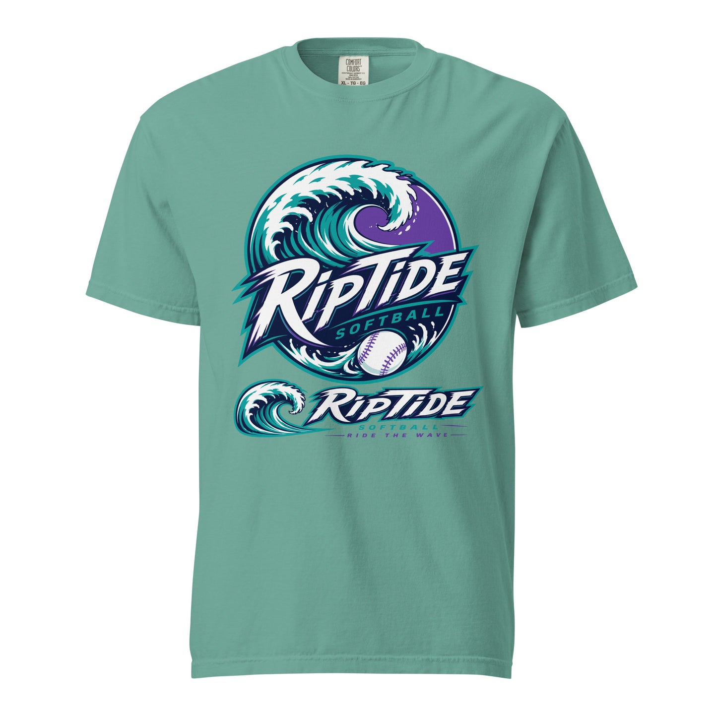 Signature | Comfort Colors T-Shirt | RipTide Softball | Crest Logo