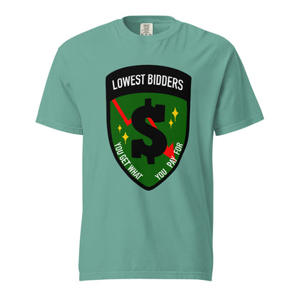 Signature | Comfort Colors T-Shirt | The Lowest Bidders | Emblem Logo