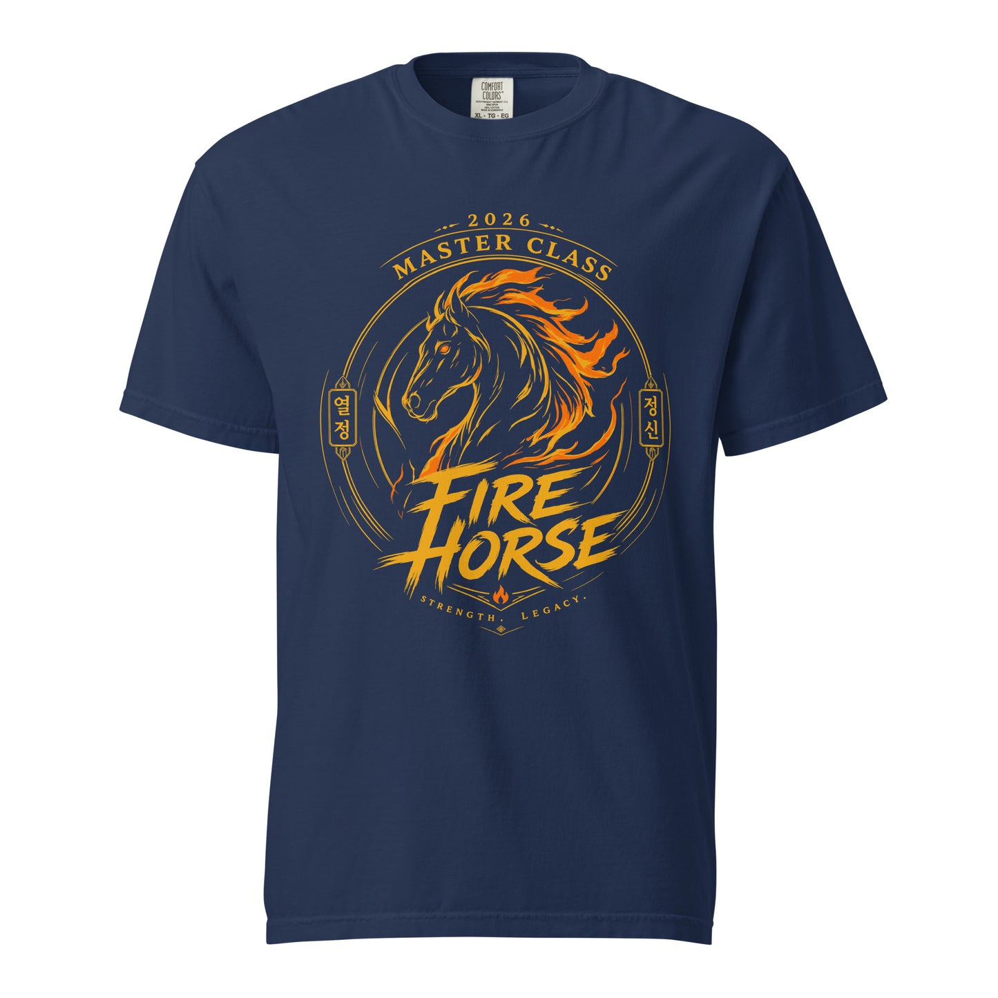Signature | Comfort Colors T-Shirt | Fire Horse Masters | Crest Logo