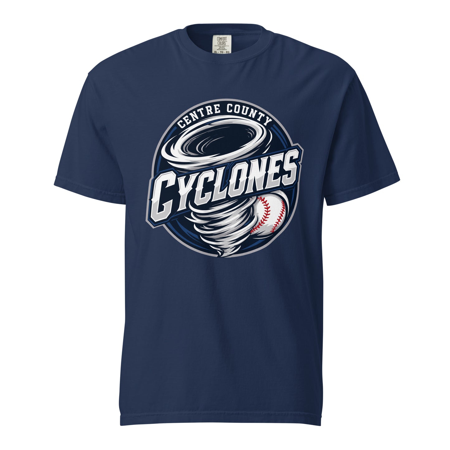 Signature | Comfort Colors T-Shirt | Centre County Cyclones | Badge Logo