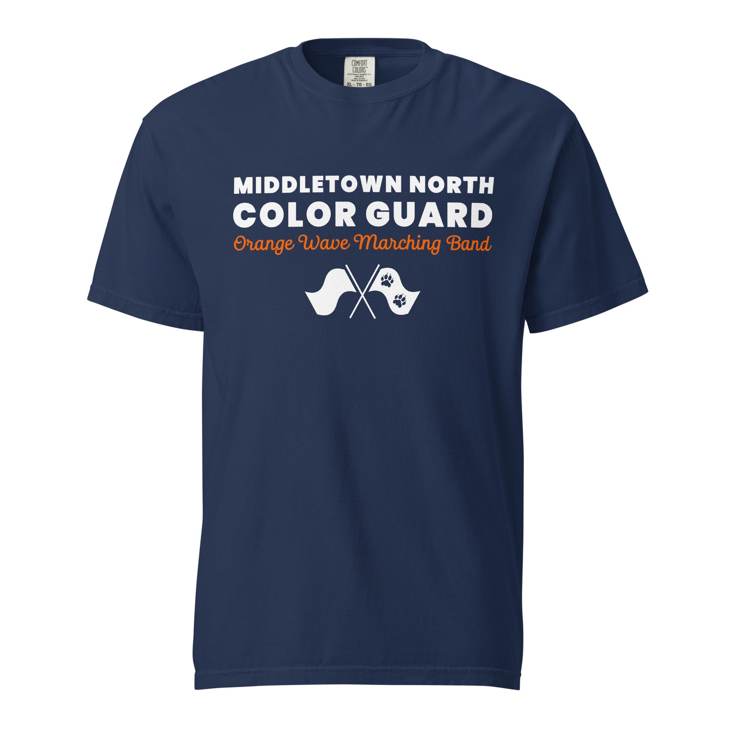 Signature | Comfort Colors T-Shirt | Orange Wave Marching Band | Modern Script Logo