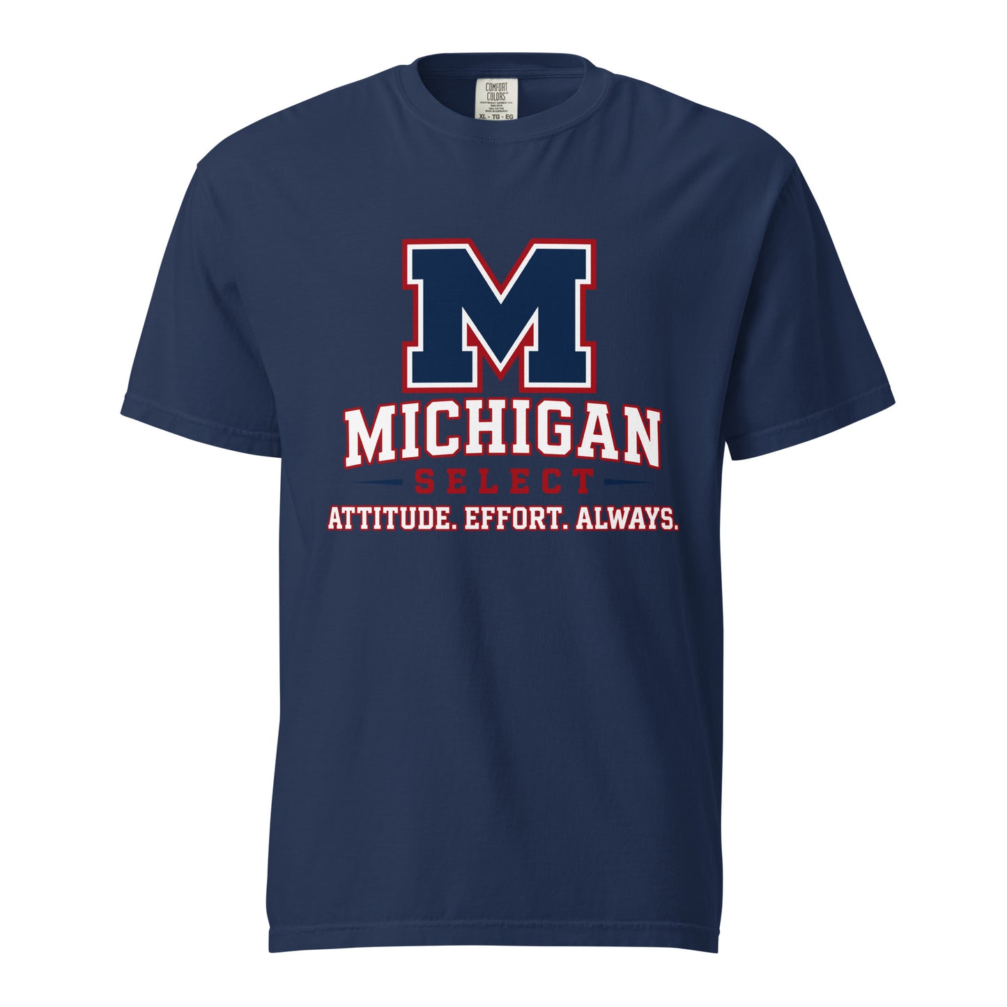 Signature | Comfort Colors T-Shirt | Michigan Select Baseball | Crest Logo
