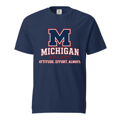 Signature | Comfort Colors T-Shirt | Michigan Select Baseball | Crest Logo