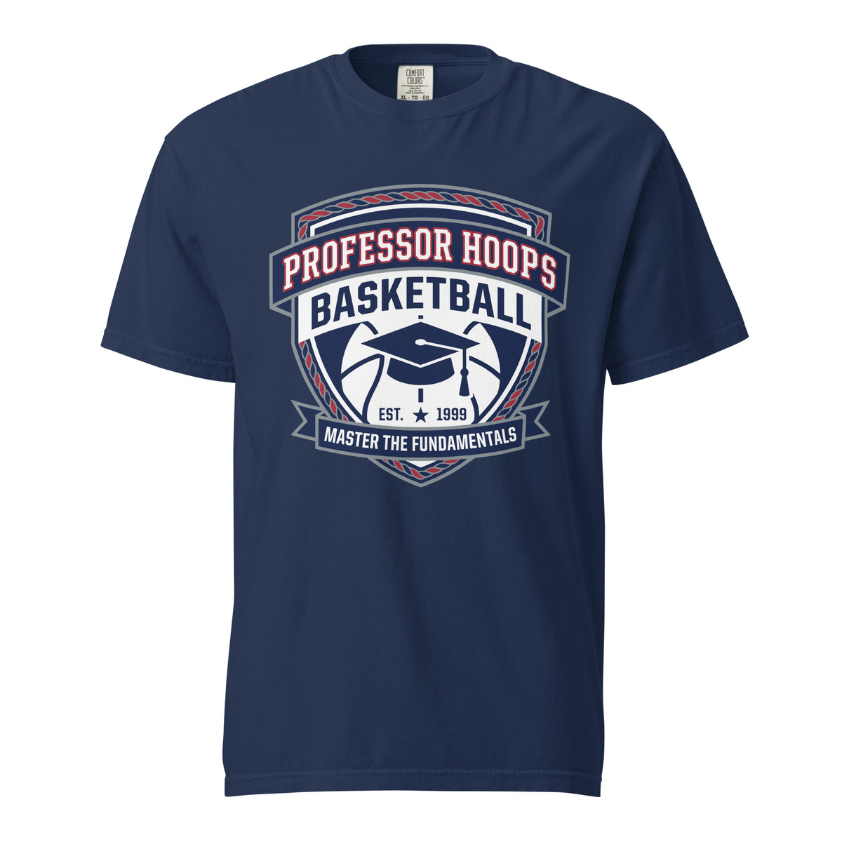 Signature | Comfort Colors T-Shirt | Professor Hoops Basketball | Crest Logo