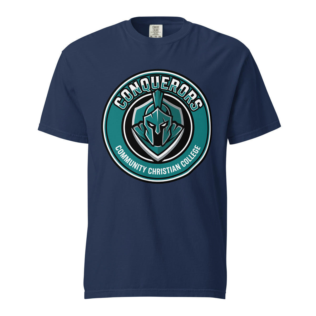 Signature | Comfort Colors T-Shirt | Community Christian College | Badge Logo