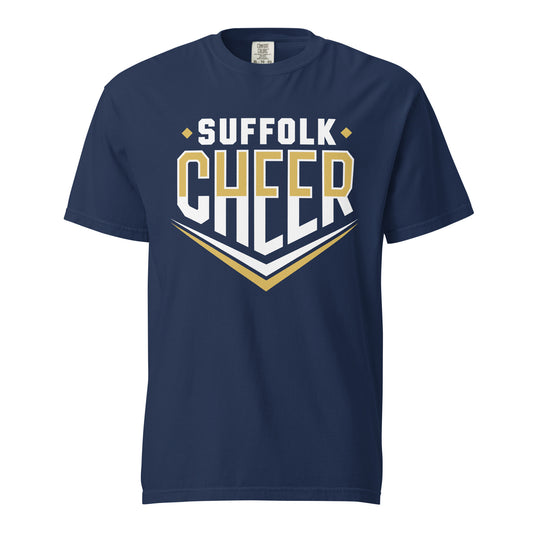 Signature | Comfort Colors T-Shirt | Suffolk University Cheerleading | Emblem Logo