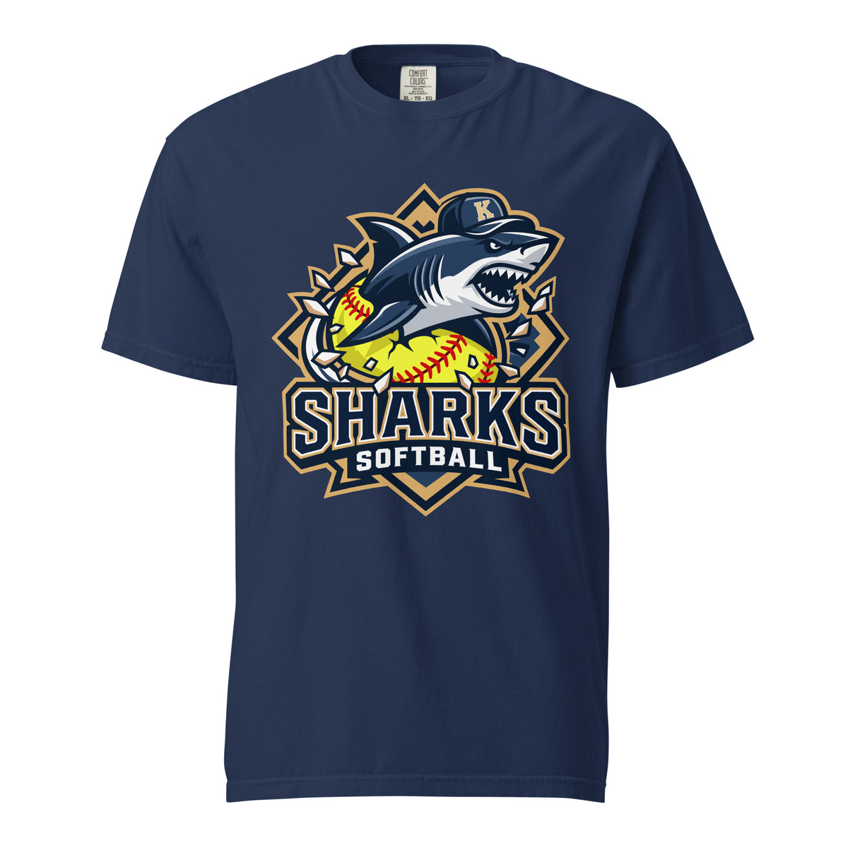 Signature | Comfort Colors T-Shirt | Sharks Diamond Sports | Crest Logo