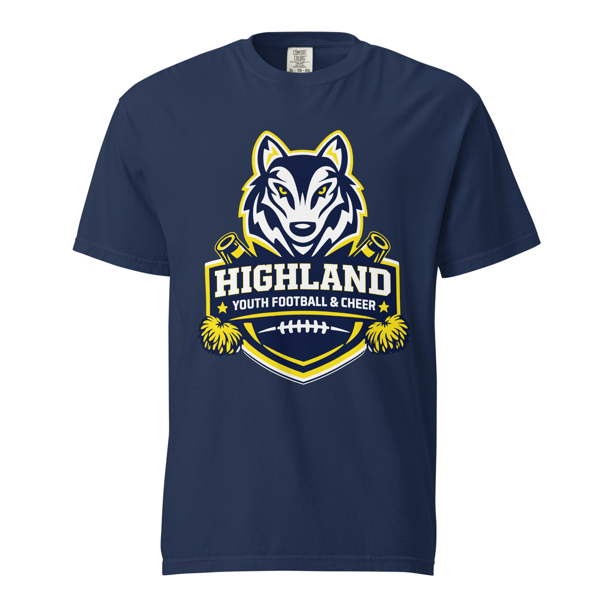 Signature | Comfort Colors T-Shirt | Highland youth football and cheer | Emblem Logo