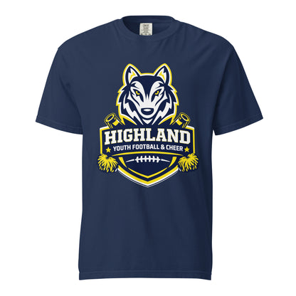 Signature | Comfort Colors T-Shirt | Highland youth football and cheer | Emblem Logo