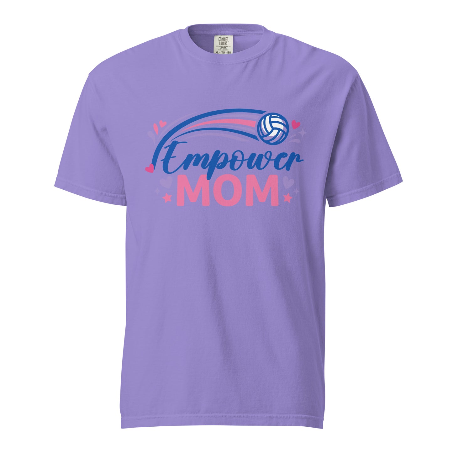 Signature | Comfort Colors T-Shirt | Empower Volleyball Club | Mom Crest Logo