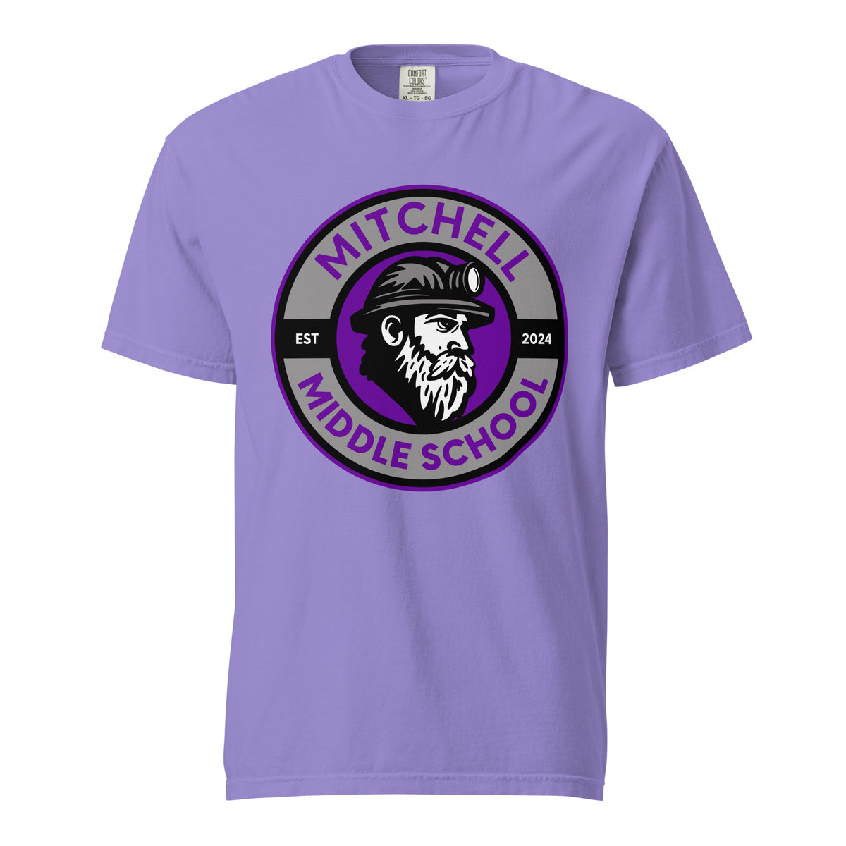 Signature | Comfort Colors T-Shirt | Mitchell Middle School Softball | Badge Logo