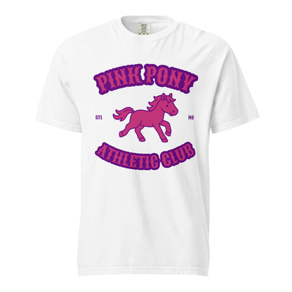 Signature | Comfort Colors T-Shirt | Pink Pony Athletic Club | Crest Logo