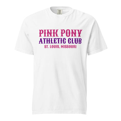 Signature | Comfort Colors T-Shirt | Pink Pony Athletic Club | Athletic Wordmark Logo