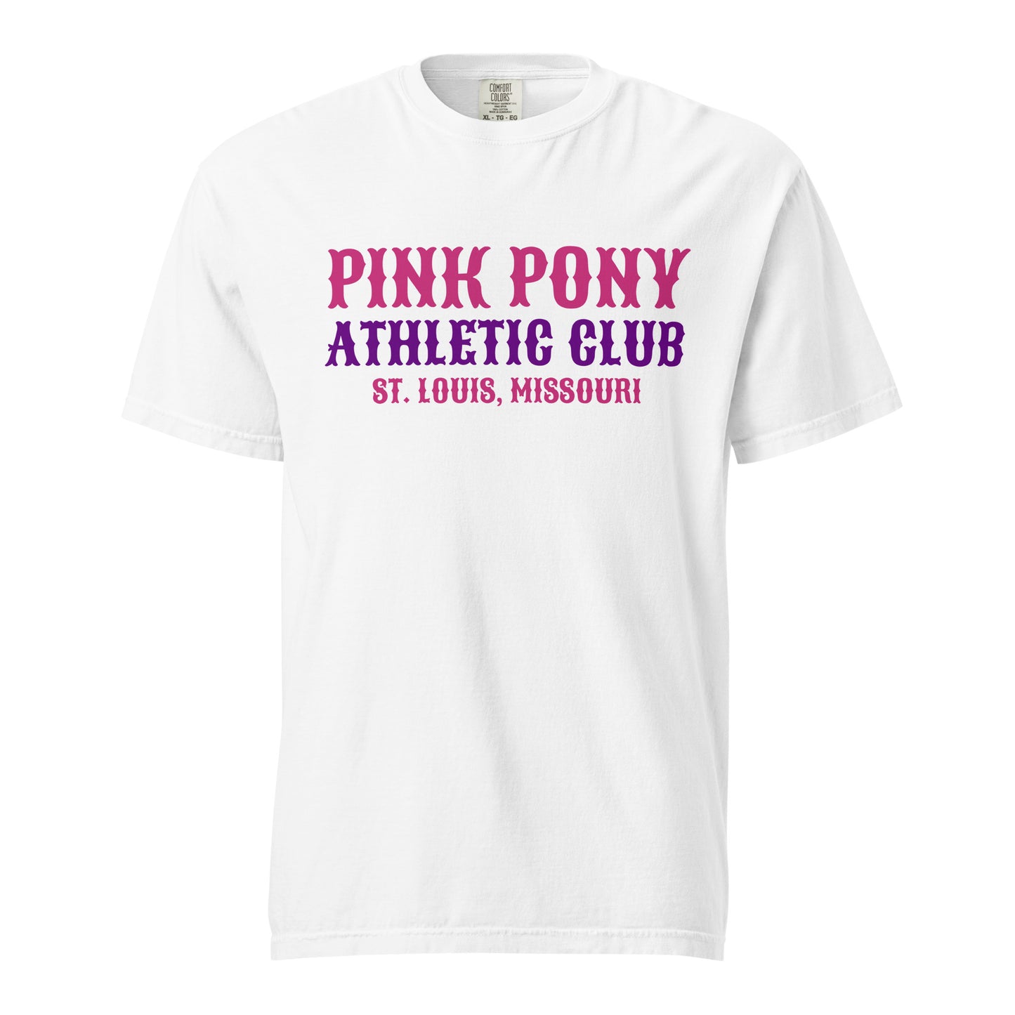 Signature | Comfort Colors T-Shirt | Pink Pony Athletic Club | Athletic Wordmark Logo