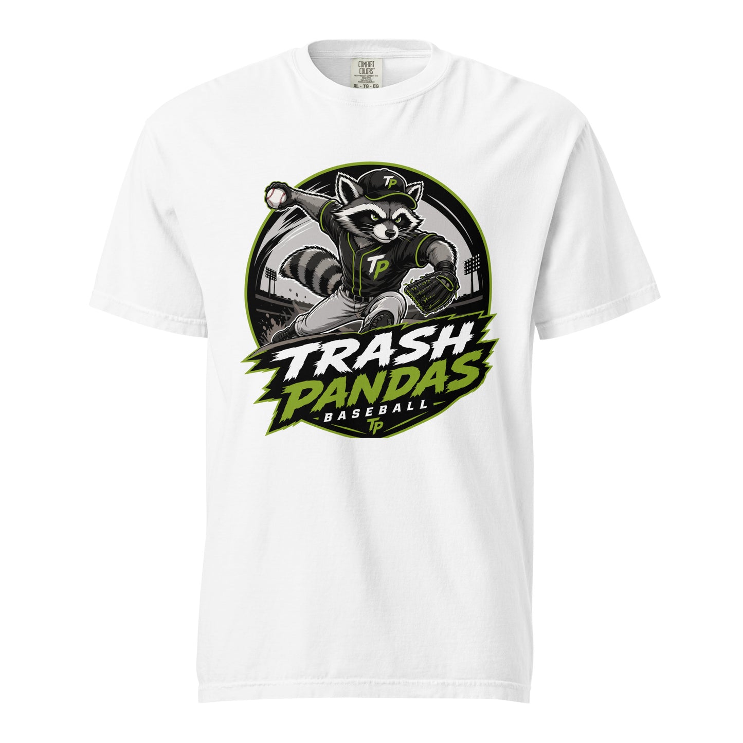 Signature | Comfort Colors T-Shirt | Trash Pandas Baseball Organization | Vanguard Logo