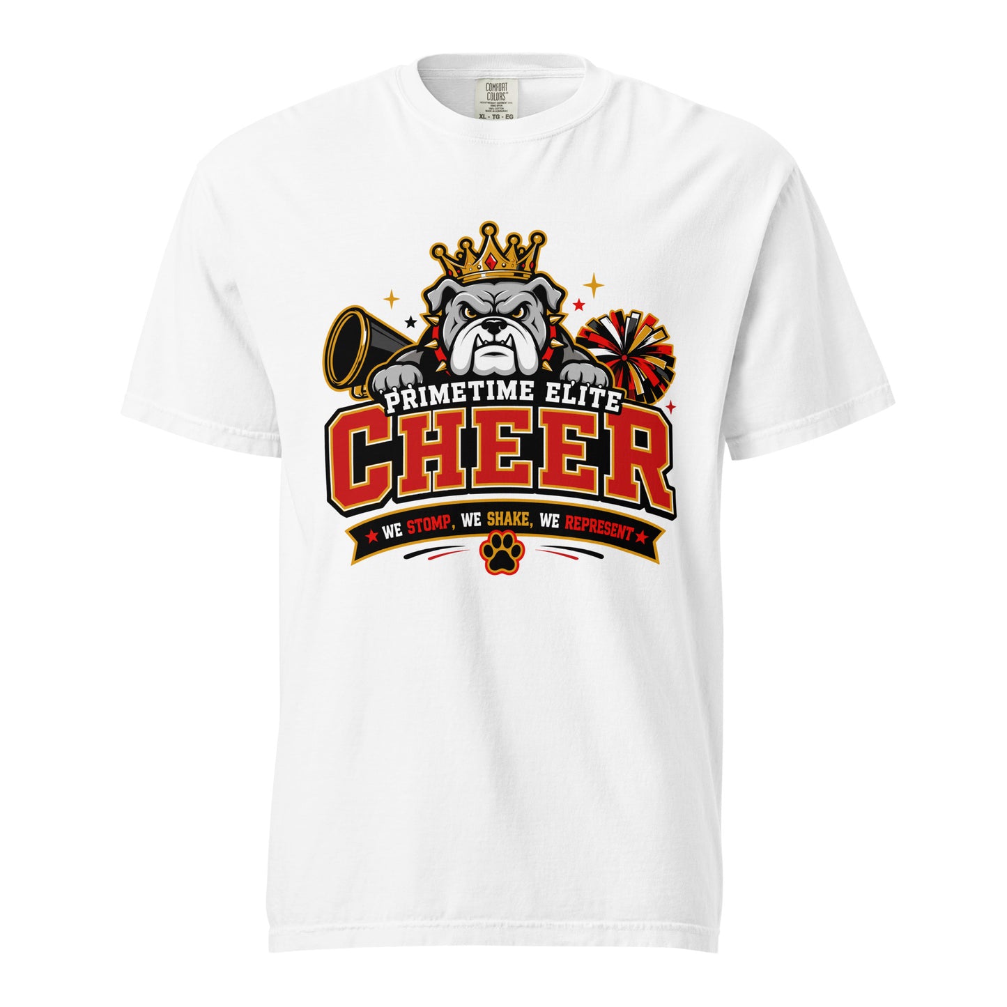 Signature | Comfort Colors T-Shirt | PTE Bulldog Cheer | Crest Logo