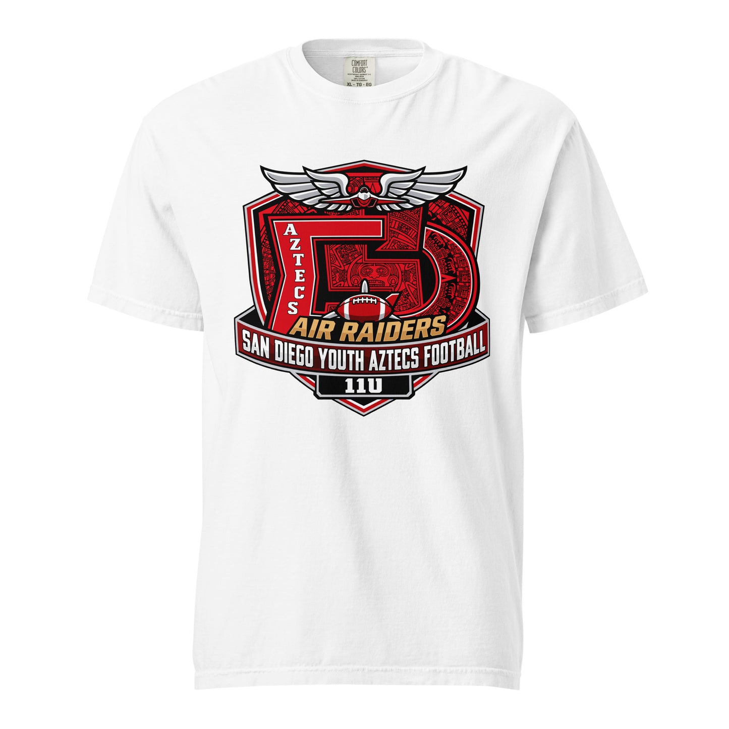 Signature | Comfort Colors T-Shirt | San Diego Youth Aztecs Football 11u Air Raiders | Shield Logo
